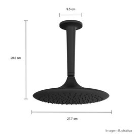 Chuveiro com Tubo de Teto Chuveiro Jader Almeida Black Matte