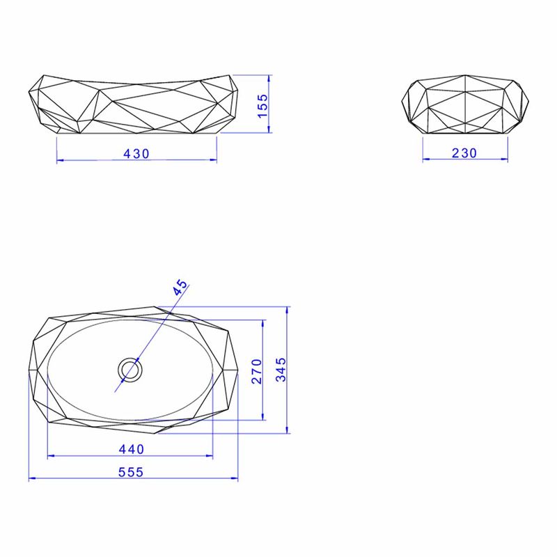 Cuba-de-Apoio-Deca-Facetada-Marrom-Fosco---Deca---L.1093.22---Fundo-Branco-Medida-Imagem-do-Desenho-tecnico-de-engenharia