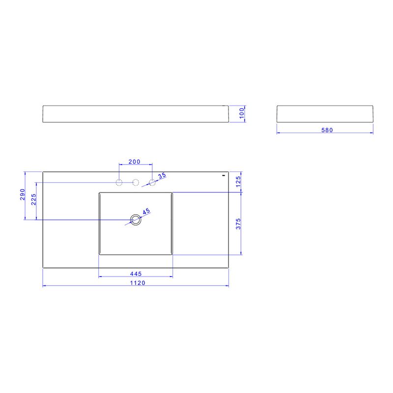 Cuba-de-Apoio-Deca-com-Mesa-Retangular-112cm-Retangolo-Ebano-Fosco---Deca---L.13112.M.94---Fundo-Branco-Medida-Imagem-do-Desenho-tecnico-de-engenharia