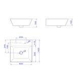 Cuba-de-Apoio-Deca-com-Mesa-Quadrada-Marrom-Fosco---Deca---L.270.22---Fundo-Branco-Medida-Imagem-do-Desenho-tecnico-de-engenharia