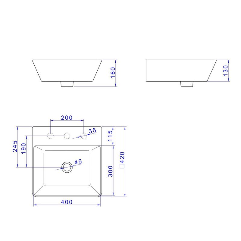 Cuba-de-Apoio-Deca-com-Mesa-Quadrada-Marrom-Fosco---Deca---L.270.22---Fundo-Branco-Medida-Imagem-do-Desenho-tecnico-de-engenharia