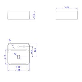 Cuba de Apoio Deca com Mesa Retangular Branco