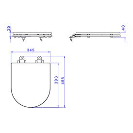 Assento Poliéster Slow Close com Microban para Bacias Carrara / Duna / Lk /level /  Nuova Ébano / Gold