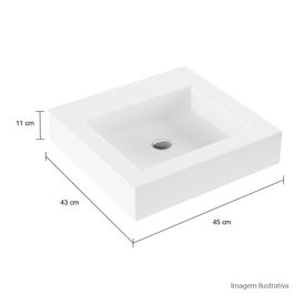 Cuba de Apoio Deca Quadrada 430mm Branco
