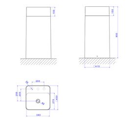 Cuba de Piso Deca com Mesa Quadrada Branco