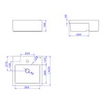 Cuba-de-Semiencaixe-Deca-com-Mesa-Quadrada-Marrom-Fosco---Deca---L.830.22---Fundo-Branco-Medida-Imagem-do-Desenho-tecnico-de-engenharia