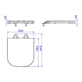 Assento Poliéster Slow Close com Microban para Bacias Piano Branco / Black Matte