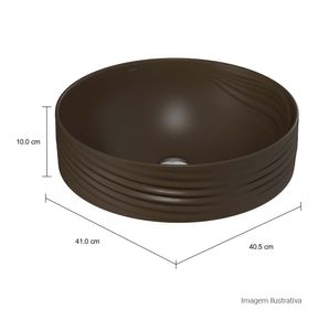 Cuba-de-Sobrepor-Deca-com-Textura-Redonda-400mm-Seda-Marrom-Fosco---Deca---L.1050.TC.22---Fundo-Branco-Medida-Foto-com-medidas-Produto-unico-ou-multiplos