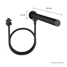 Desviador Luxo para Chuveiro 330mm Desviador Universal com Tubo Black Matte