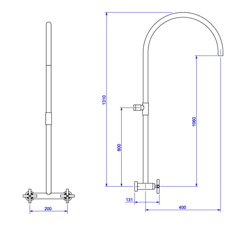 Misturador-Deca-com-Tubo-Externo-para-Chuveiro-Cromado---Deca---1440.C64---Fundo-Branco-Medida-Imagem-do-Desenho-tecnico-de-engenharia