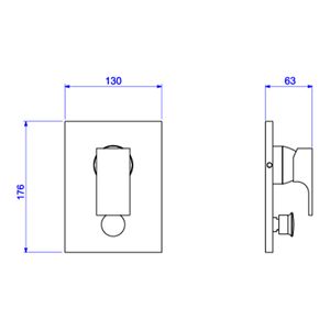 Misturador Monocomando 4 Vias de Chuveiro com Desviador para Banheira Unic Black Matte