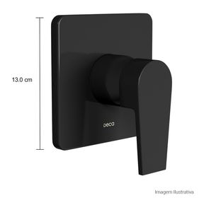Acabamento-para-Monocomando-Deca-de-Chuveiro-para-Alta-e-Baixa-Pressao-Level-Black-Noir---Deca---4993.BL26.CHU.NO---Fundo-Branco-Medida-Foto-com-medidas-Produto-unico-ou-multiplos