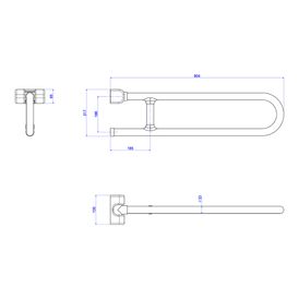Barra de Apoio Deca Lateral Articulada 80cm Conforto Branco