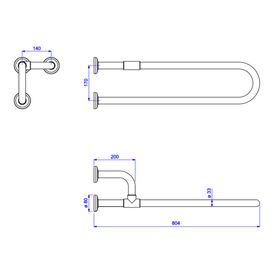 Barra de Apoio Deca Lateral Fixa Esquerda 80cm Conforto Branco