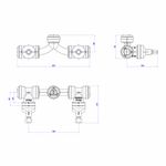 Base-para-Misturador-de-Chuveiro-Deca-com-Entrada-Horizontal-para-Cpvc-22mm----Deca---4424.MI.CPVC22---Fundo-Branco-Medida-Imagem-do-Desenho-tecnico-de-engenharia