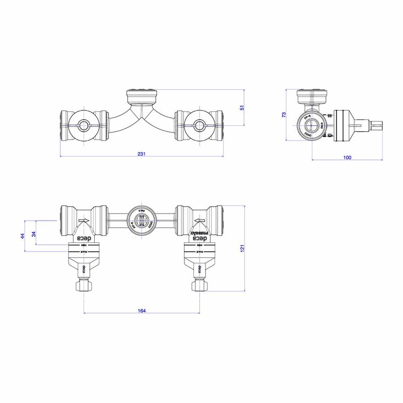 Base-para-Misturador-de-Chuveiro-Deca-com-Entrada-Horizontal-para-Ppr-20mm----Deca---4424.MI.PPR20---Fundo-Branco-Medida-Imagem-do-Desenho-tecnico-de-engenharia