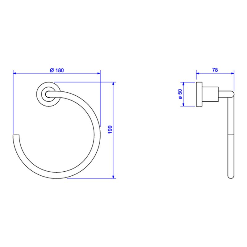 Porta-Toalha-Deca-Argola-Slim-Black-Matte---Deca---2050.BL.SLM.MT---Fundo-Branco-Medida-Imagem-do-Desenho-tecnico-de-engenharia