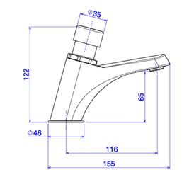 Torneira Deca de Mesa com Fechamento Automático para Lavatório Proágua Decamatic Eco Cromado