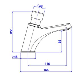 Torneira-Deca-de-Mesa-com-Fechamento-Automatico-para-Lavatorio-Proagua-Decamatic-Eco-Cromado---Deca---1173.C.H2O---Fundo-Branco-Medida-Imagem-do-Desenho-tecnico-de-engenharia
