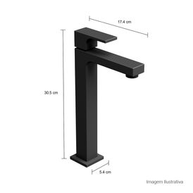 Torneira de Mesa com Textura Bica Alta para Lavatório Unic Black Matte