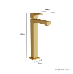 Torneira-Deca-de-Mesa-Bica-Alta-para-Lavatorio-Unic-Gold---Deca---1189.GL90---Fundo-Branco-Medida-Foto-com-medidas-Produto-unico-ou-multiplos