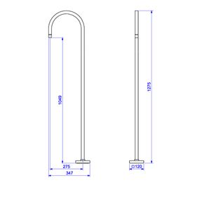 Torneira-Deca-de-Piso-Curva-Tube-Cromado---Deca---1199.C.TUB.PSO---Fundo-Branco-Medida-Imagem-do-Desenho-tecnico-de-engenharia