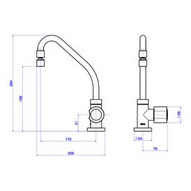 Torneira de Mesa para Cozinha Targa Cromado
