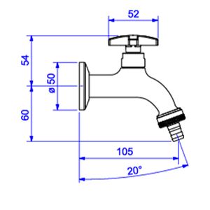 Torneira Deca para Jardim e Tanque com Adaptador de Mangueira Max Cromado