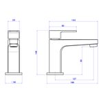 Kit-Torneira-Deca-com-2-Acabamento-para-Lavabo-Level-Cromado---Deca---1197.C26.KIT2---Fundo-Branco-Medida-Imagem-do-Desenho-tecnico-de-engenharia