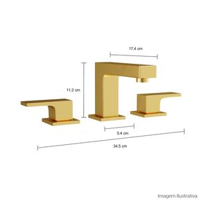 Misturador de Mesa Bica Baixa para Lavatório Unic Gold