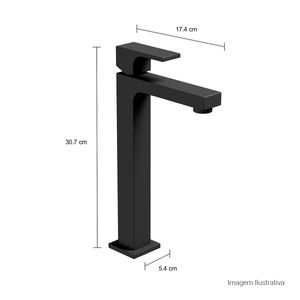 Misturador Monocomando de Mesa Bica Alta para Lavatório Unic Black Matte