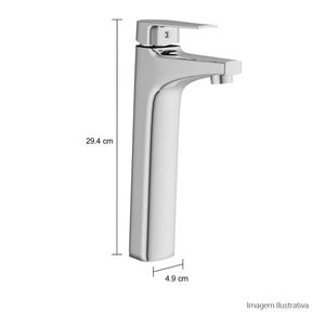 Misturador Monocomando de Mesa Bica Alta para Lavatório Level Cromado