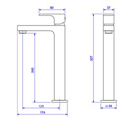 Misturador Monocomando de Mesa Bica Alta para Lavatório Unic Gold