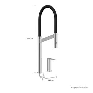 Misturador Monocomando de Mesa para Cozinha Deca Colore Cromado e Preto