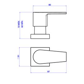 Acabamento para Registro de Pressão 1/2 e 3/4 com Mecanismo 1/2 Volta Level Black Noir