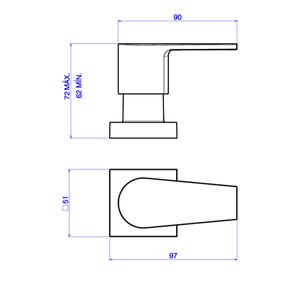 Acabamento para Registro de Pressão 1/2 e 3/4 com Mecanismo 1/2 Volta Level Black Noir