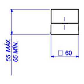 Acabamento-para-Registro-de-Pressao-Deca-1-2--e-3-4--com-Mecanismo-1-2-Volta-Dream-Black-Matte---Deca---4916.BL87.PQ.MT---Fundo-Branco-Medida-Imagem-do-Desenho-tecnico-de-engenharia