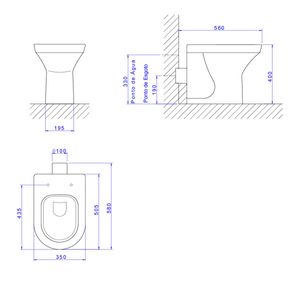 Bacia Convencional com Saída Horizontal Deca Nuova Branco