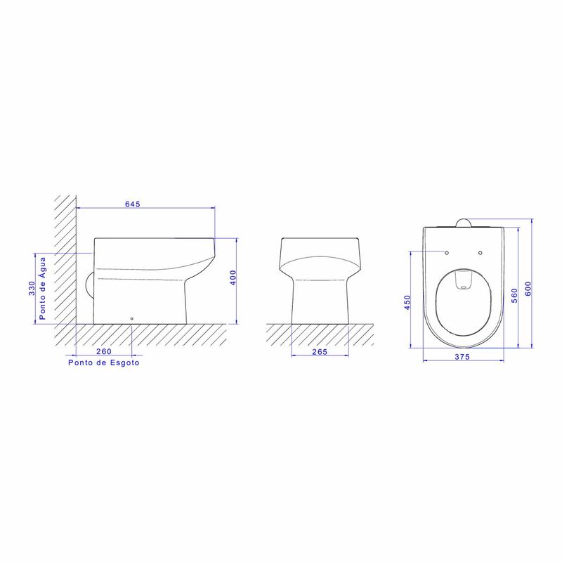 Bacia-Convencional-Deca-Carrara-Soft-Antracite---Deca---P.60.85---Fundo-Branco-Medida-Imagem-do-Desenho-tecnico-de-engenharia