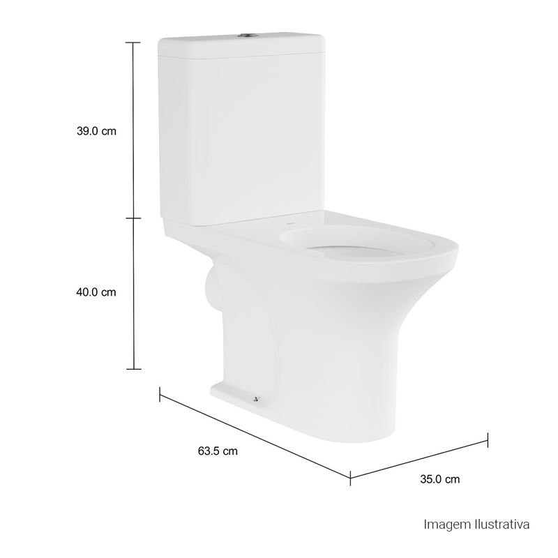 Bacia-para-Caixa-Acoplada-Deca-com-Saida-Horizontal-Nuova-Branco---Deca---P.133.17---Fundo-Branco-Medida-Foto-com-medidas-Produto-unico-ou-multiplos