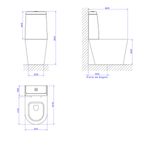 Bacia-para-Caixa-Acoplada-Deca-Lk-Soft-Antracite---Deca---P.230.85---Fundo-Branco-Medida-Imagem-do-Desenho-tecnico-de-engenharia