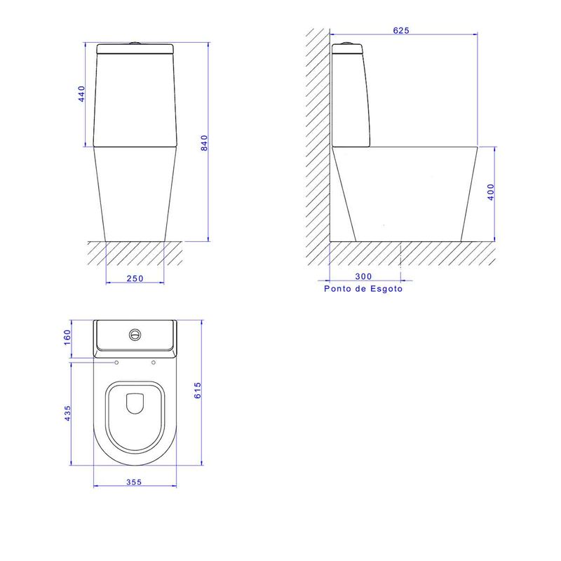 Bacia-para-Caixa-Acoplada-Deca-Lk-Soft-Antracite---Deca---P.230.85---Fundo-Branco-Medida-Imagem-do-Desenho-tecnico-de-engenharia