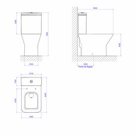 Bacia P/ Caixa Acoplada Living Ebano