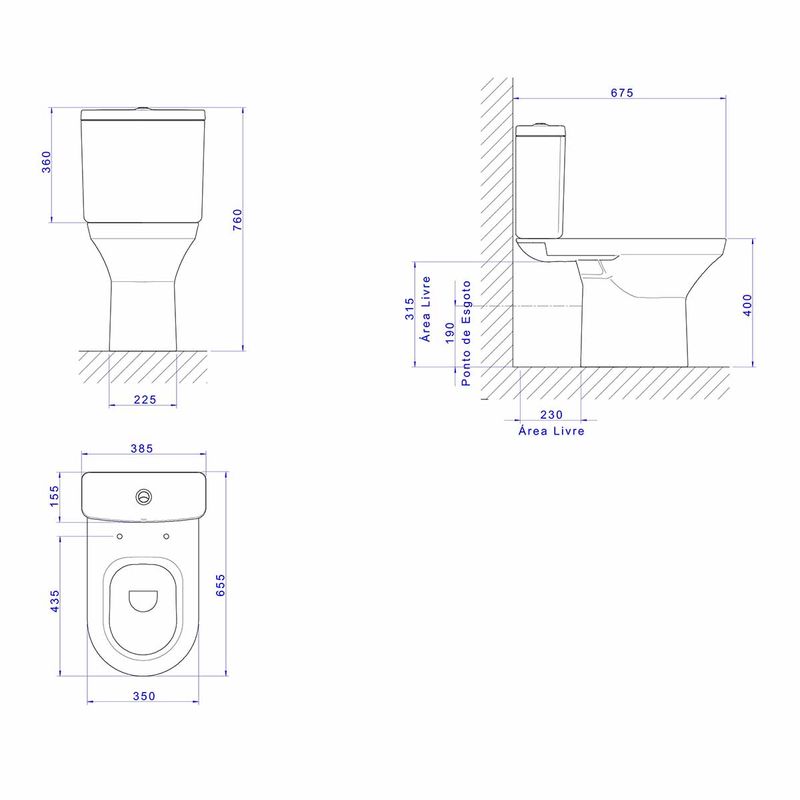 Bacia-para-Caixa-Acoplada-Deca-com-Saida-Horizontal-Curta-Level-Branco---Deca---P.483.17---Fundo-Branco-Medida-Imagem-do-Desenho-tecnico-de-engenharia