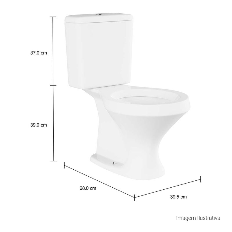 Bacia-para-Caixa-Acoplada-Deca-Ravena-Branco---Deca---P.909.17---Fundo-Branco-Medida-Foto-com-medidas-Produto-unico-ou-multiplos