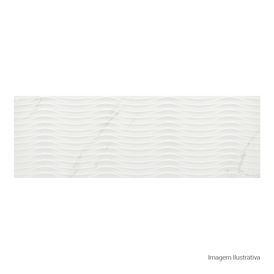 Porcelanato Decorado Matte 33x100cm Branco - Portinari Sensorial Curva Wh Retificado
