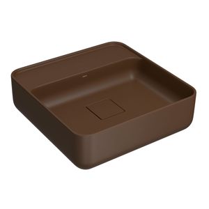 Cuba Quadrada de Apoio 40cm com Deck Marrom Fosco