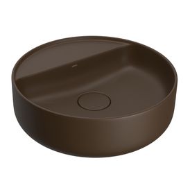 Cuba Redonda de Apoio 40cm com Deck Marrom Fosco