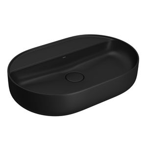 Cuba Oval de Apoio 60cm com Deck Ébano Fosco