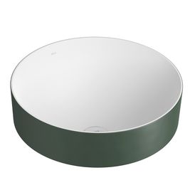 Cuba de Sobrepor Redonda 400mm Kale Green e Branco Fosco